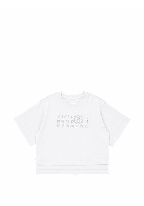 T-shirt con strass MM6 KIDS MAISON MARGIELA | M61134 MM04IM6102